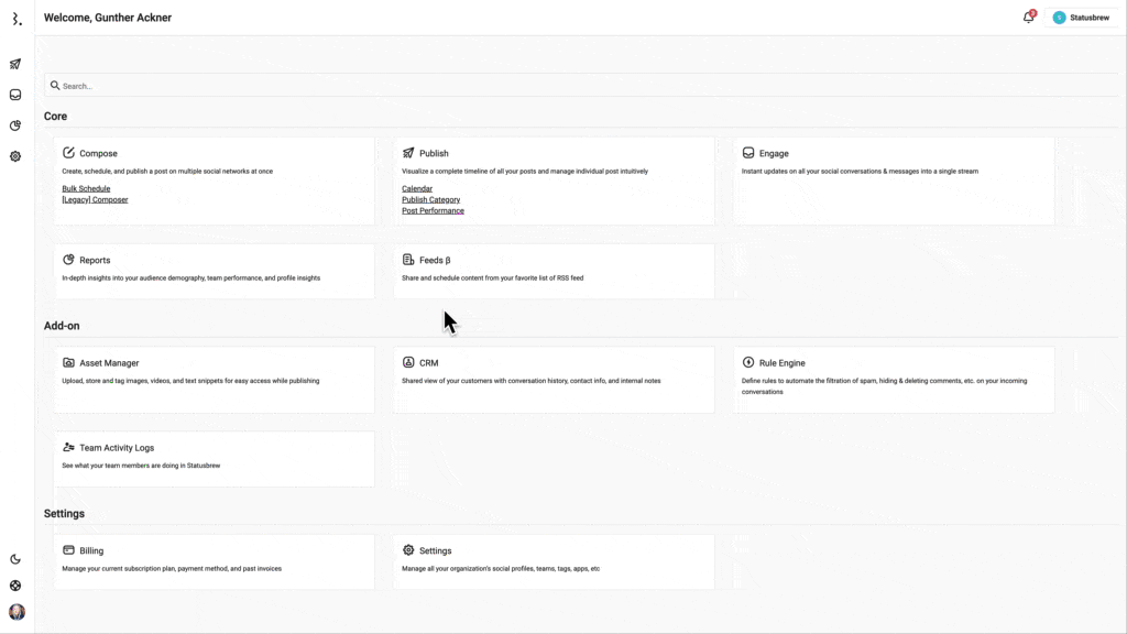 Customizing a URL in Statusbrew