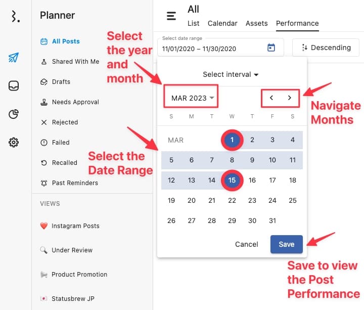 Customize Date Range