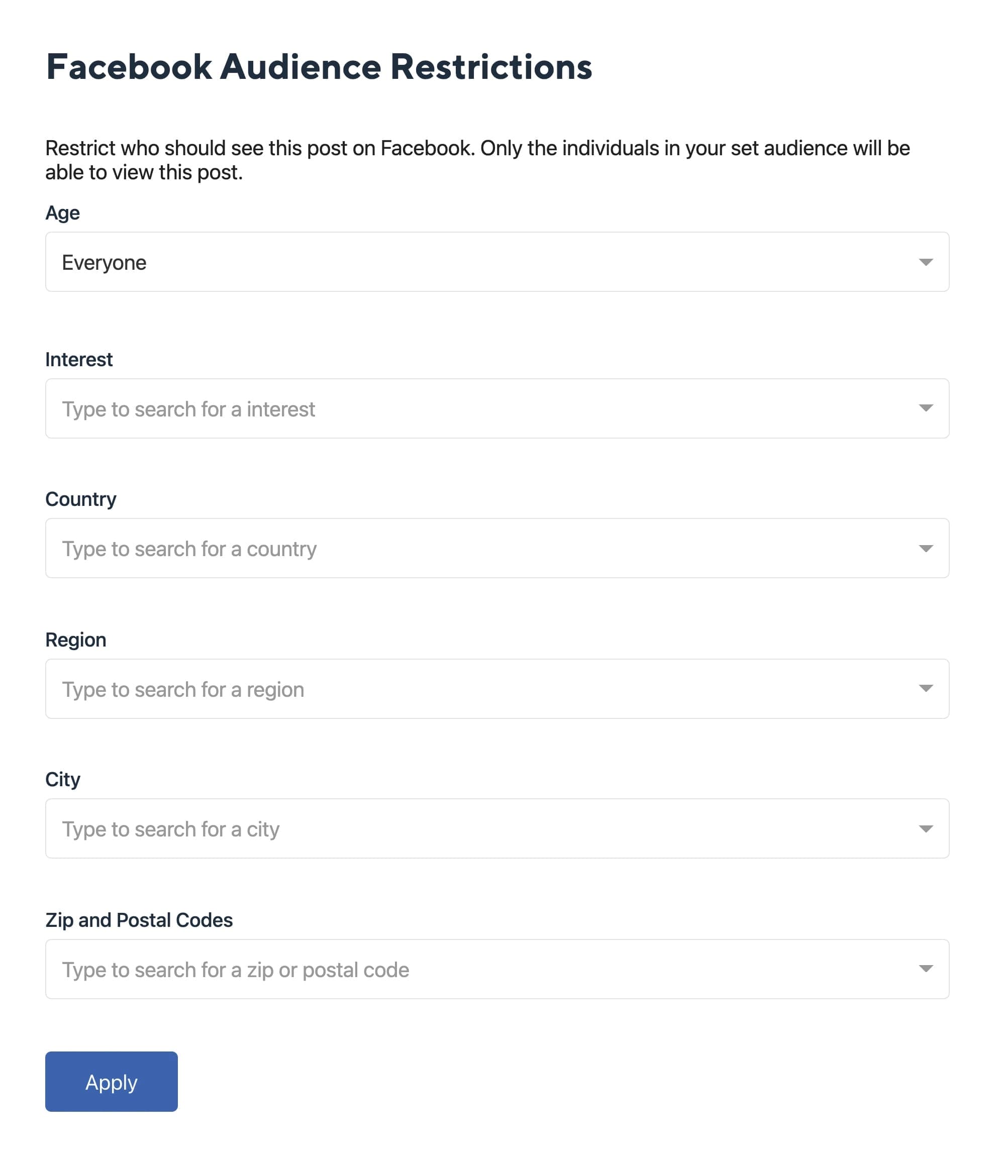 Facebook Audience Restrictions