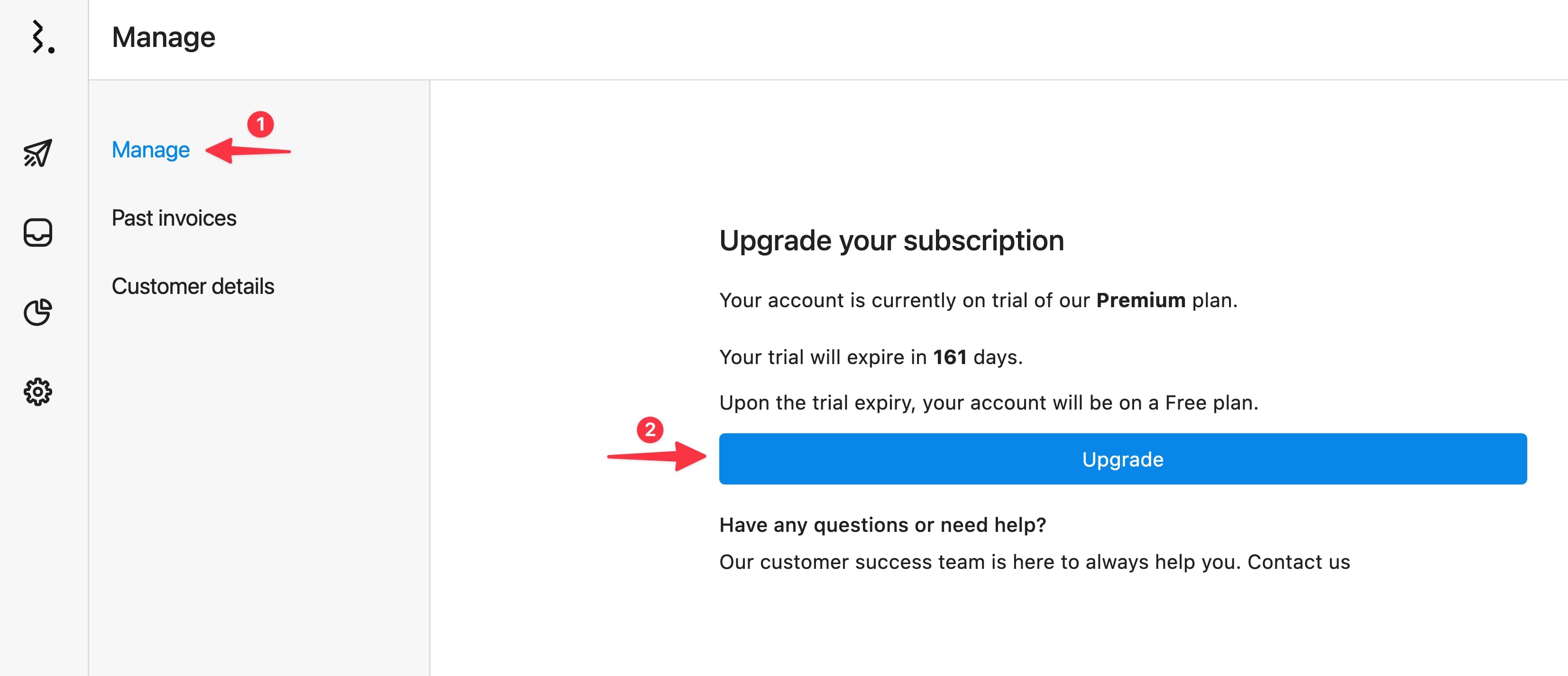 Upgrading your Subscription