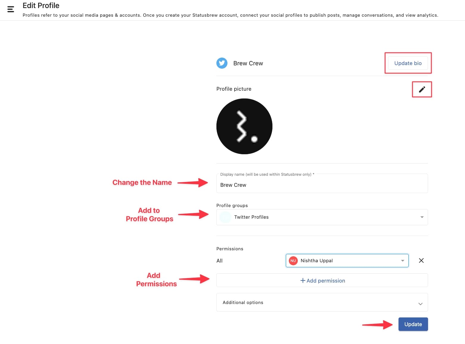 Edit the Connected Profile