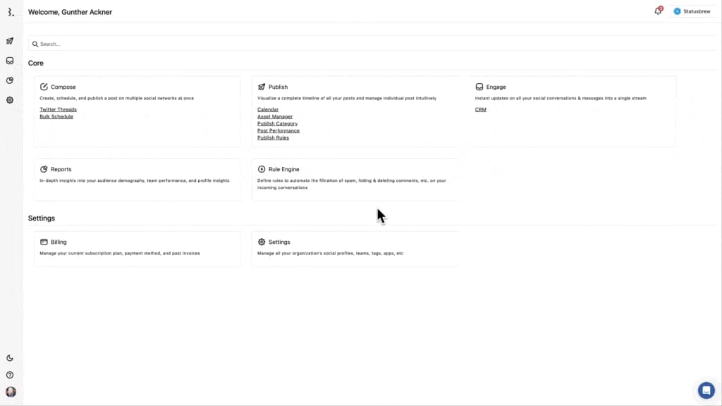 How to Access CRM in Statusbrew