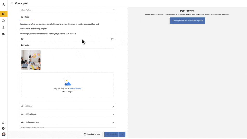 Customizing Posts for Each Social Network