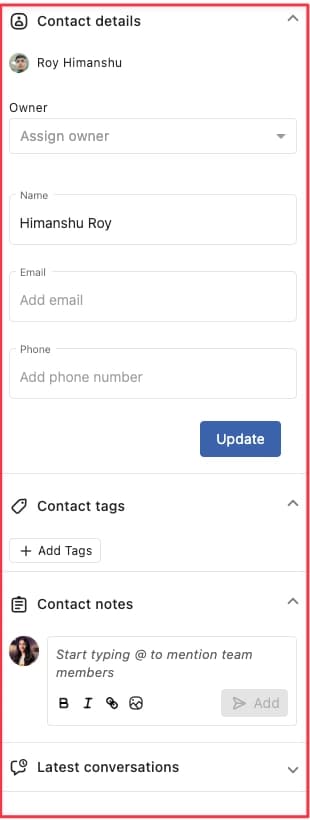 Contact Sidebar