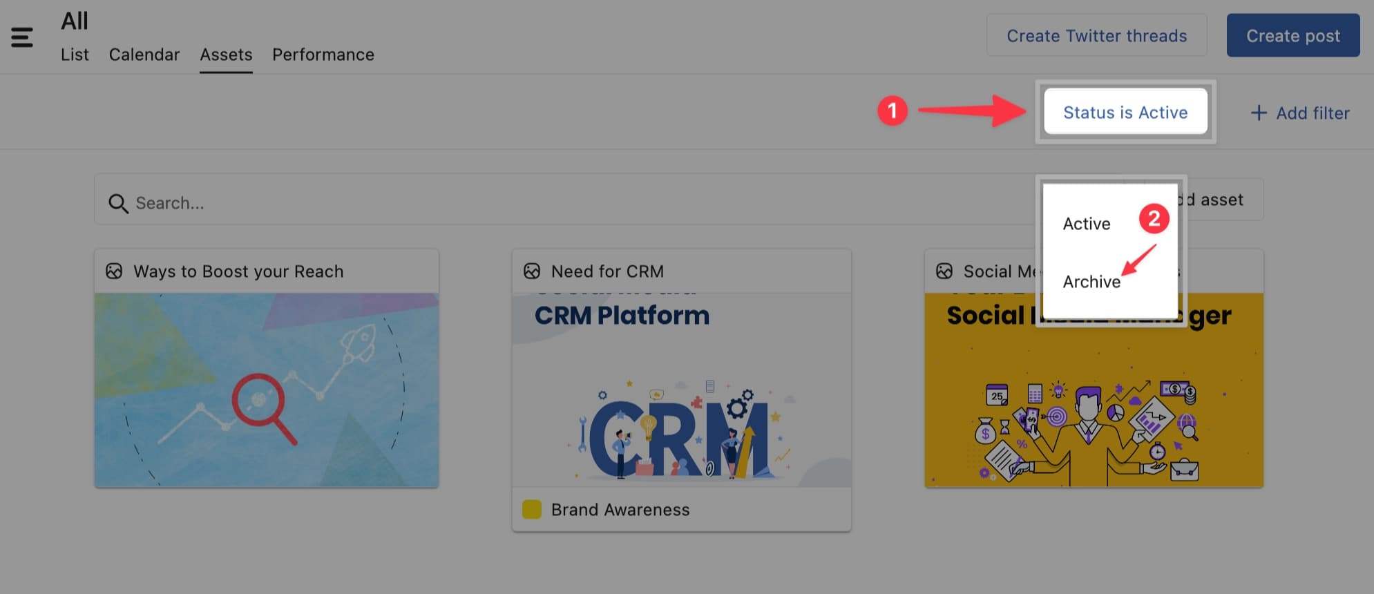 Change Asset Status from Active to Archive