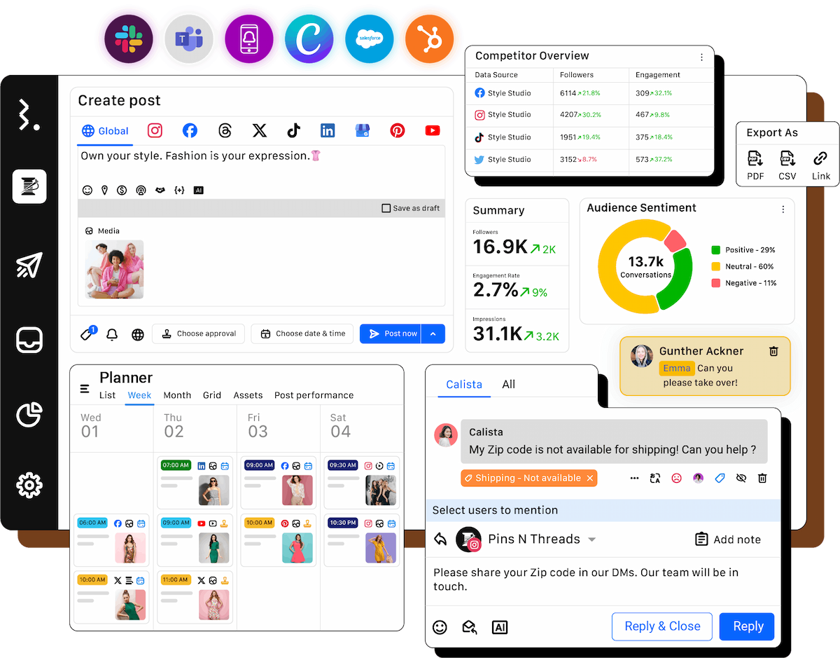 Statusbrew social media tool interface