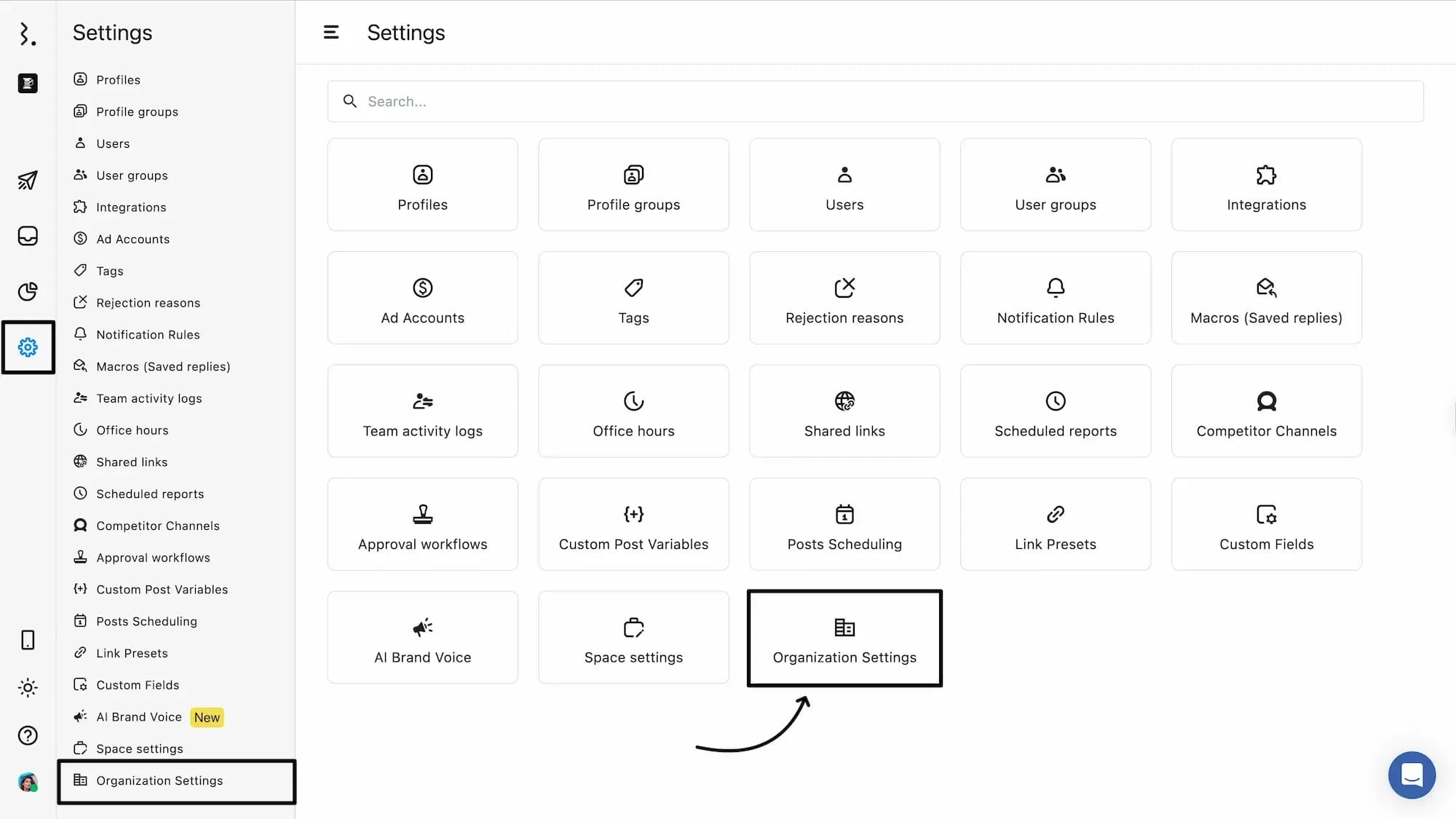 Organization Settings