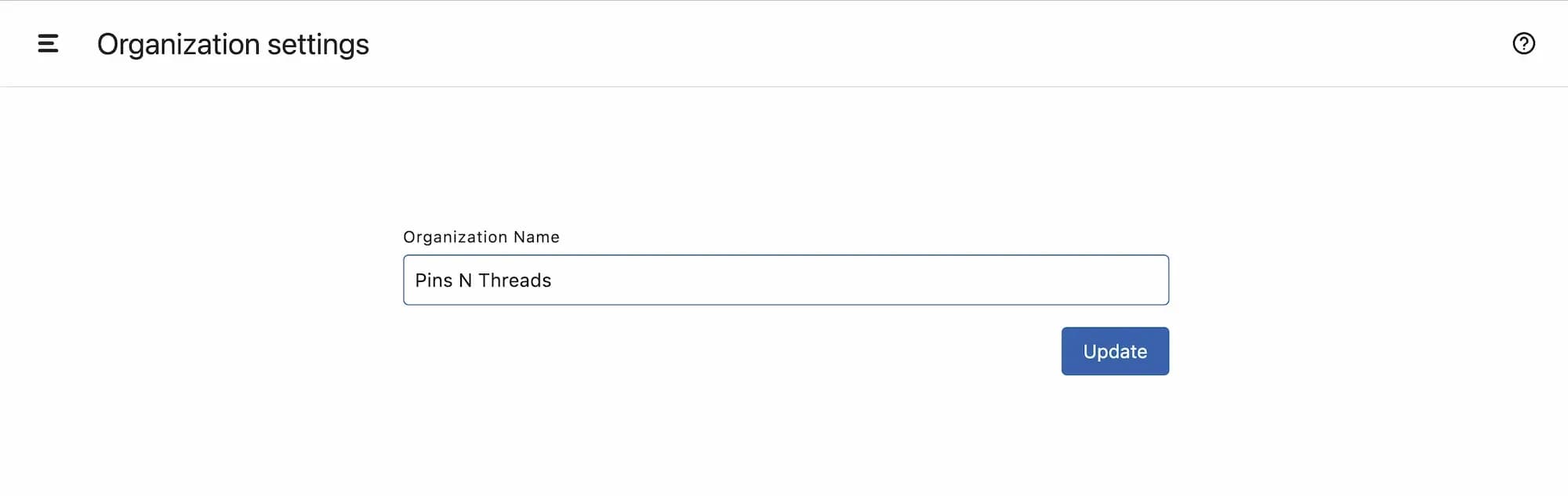 How to update organization name