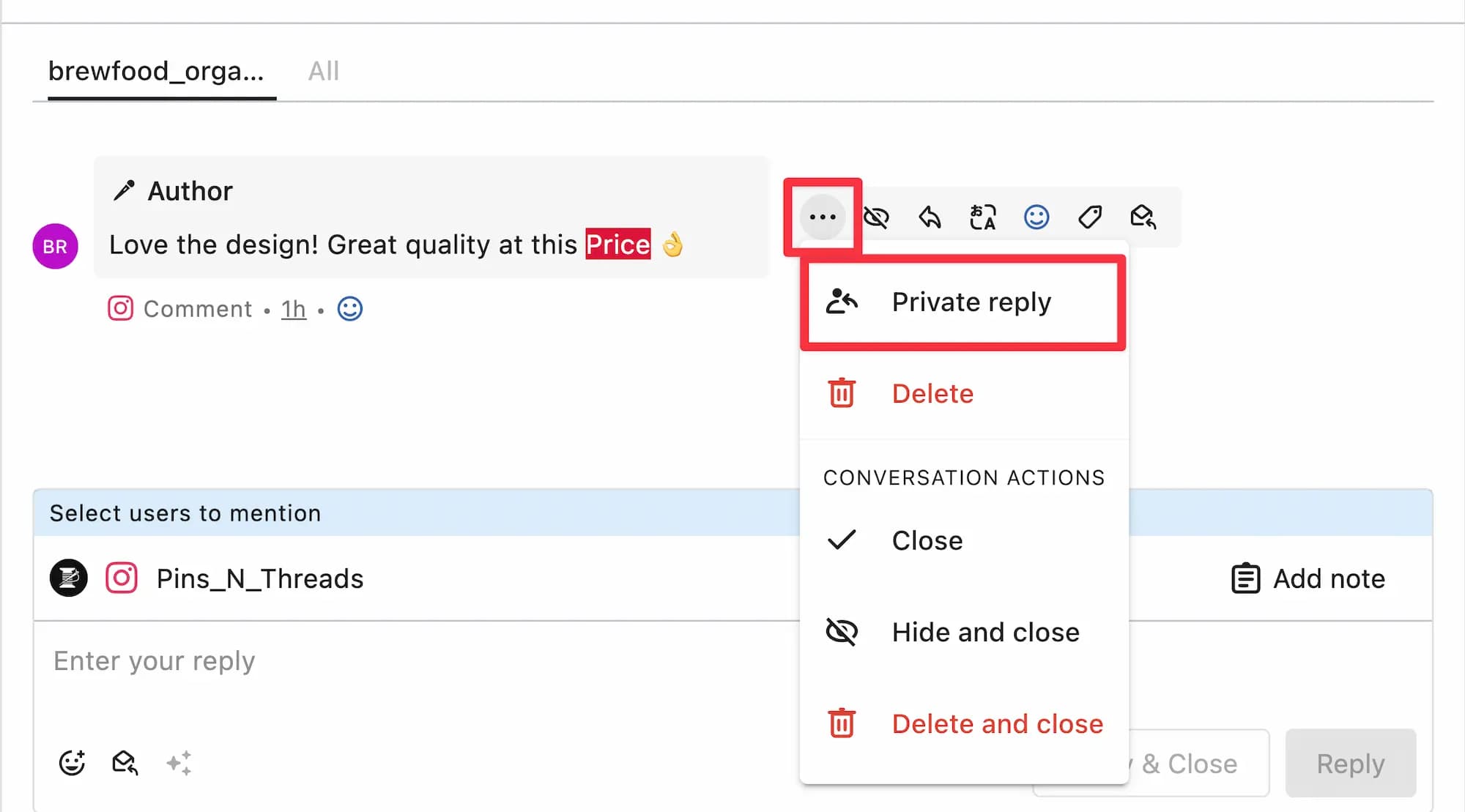 Reply Privately on FB