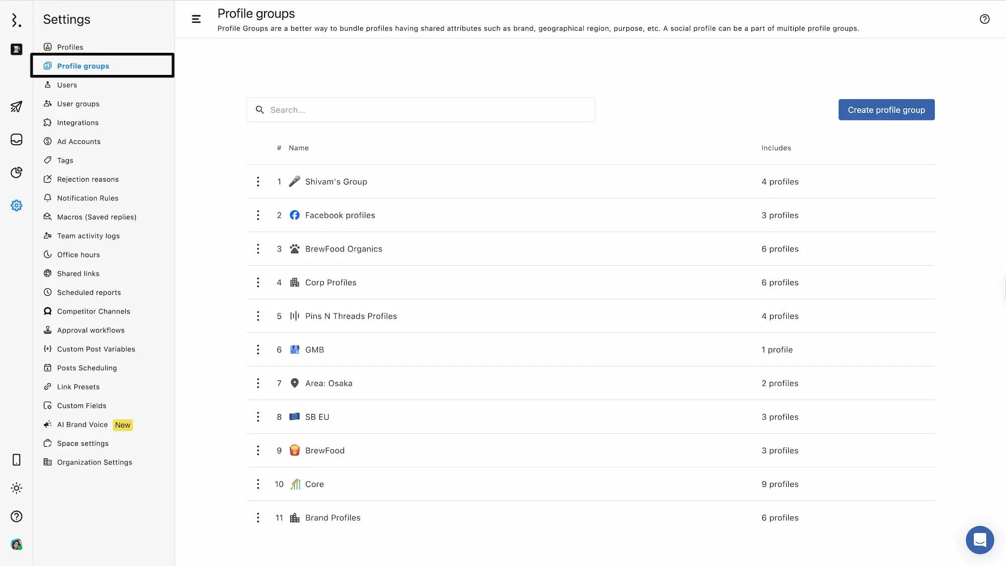 Profile Groups