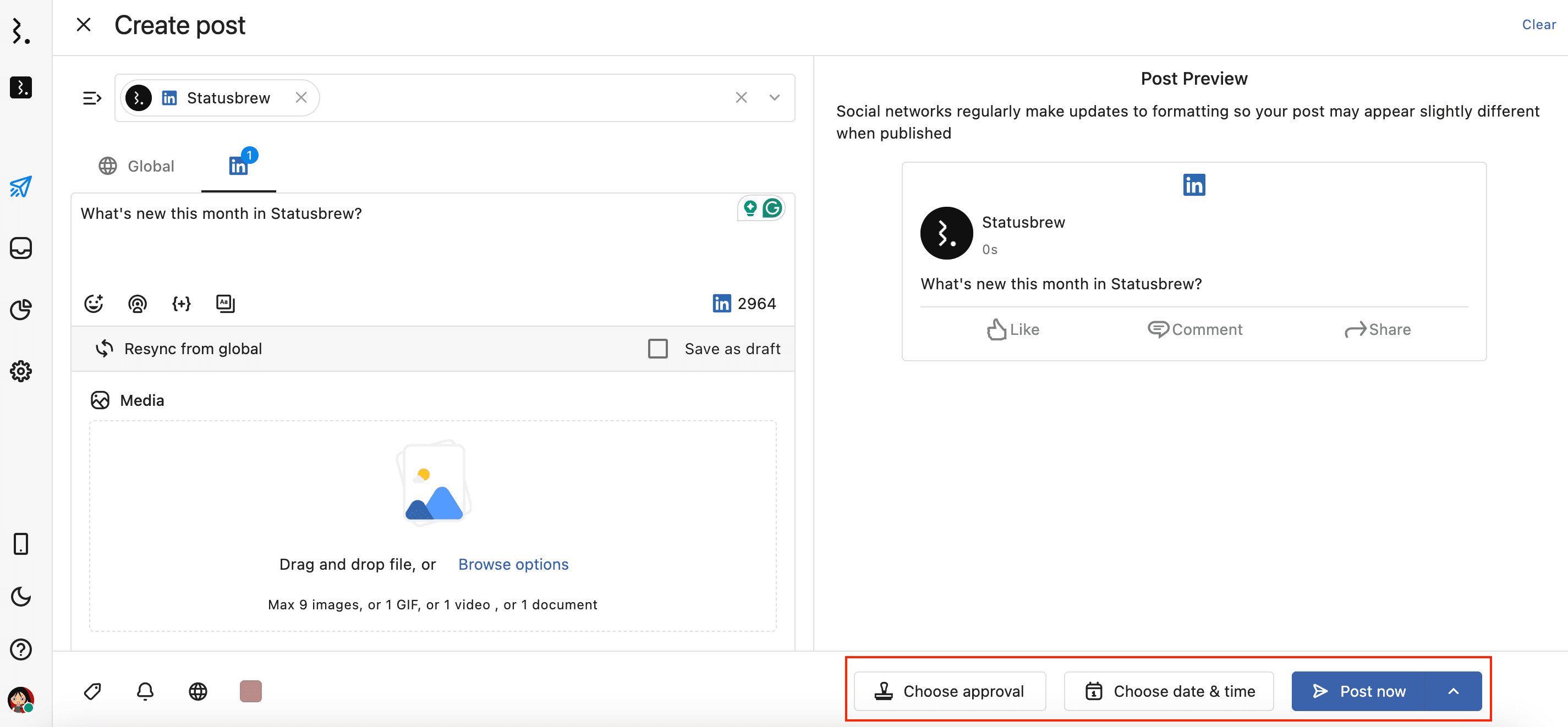 Select Post Time Dialog