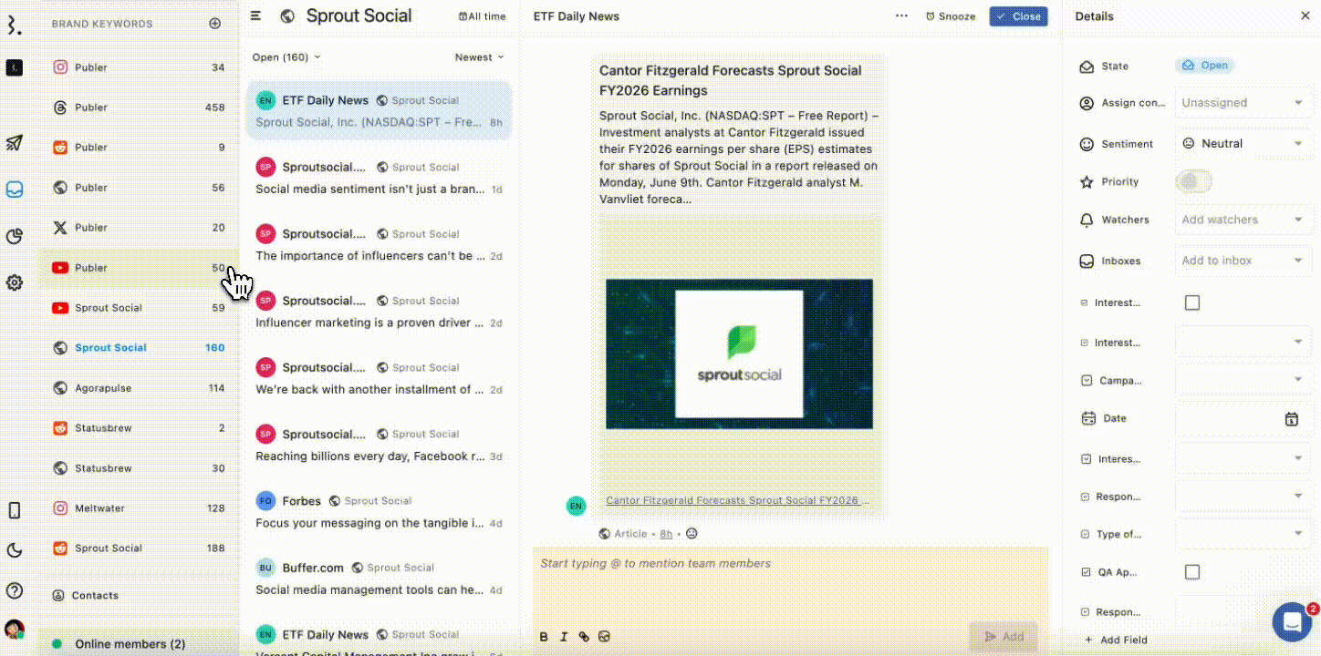 How to delete the brand keyword inbox?