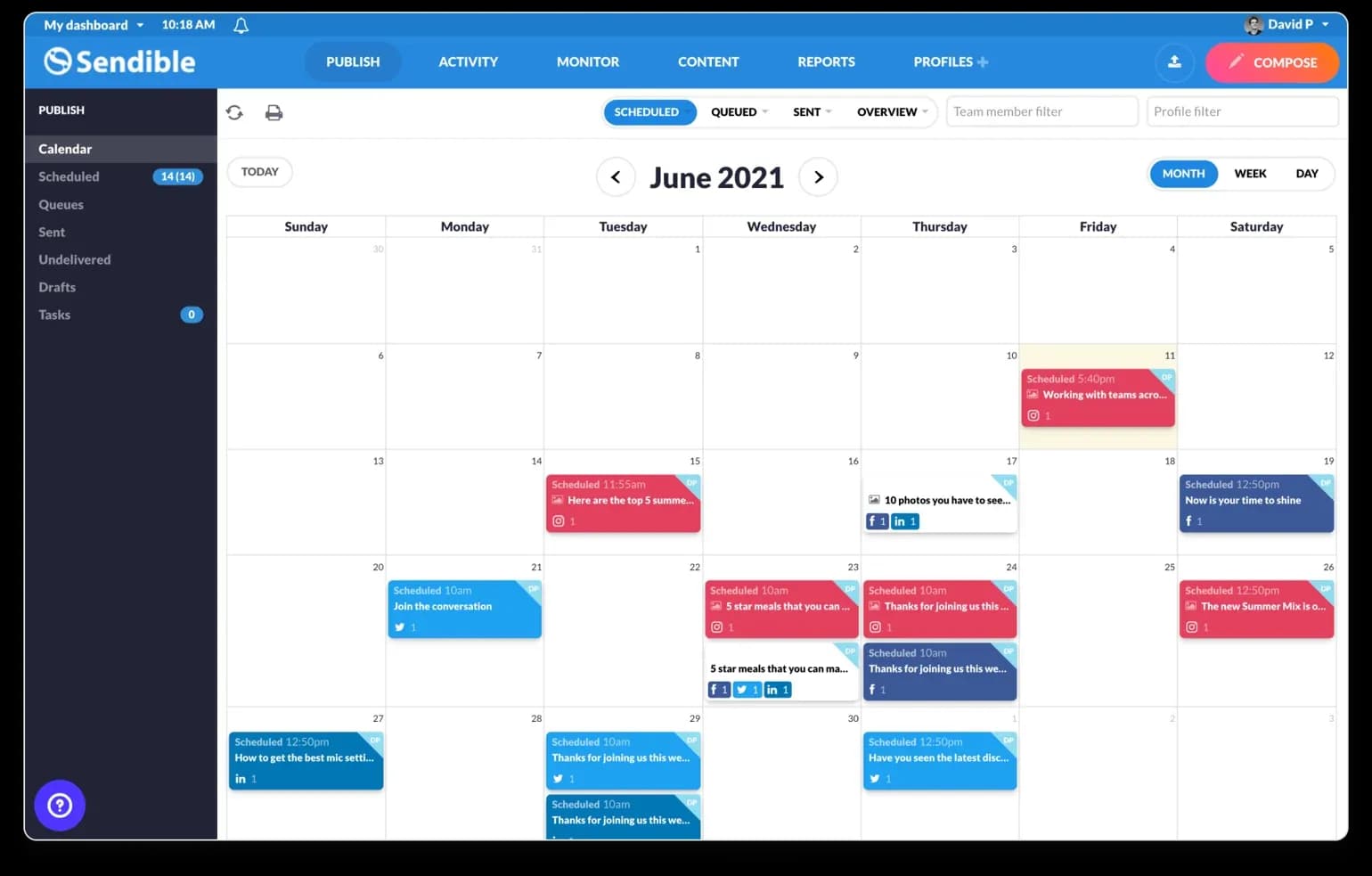 Sendilab calendar